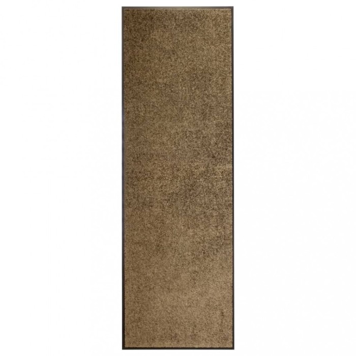 vidaXL Covoraș de ușă lavabil, maro, 60 x 180 cm