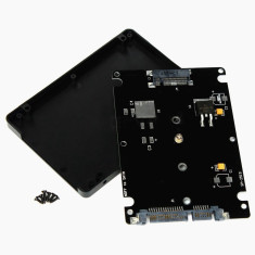 adaptor SSD NGFF M.2 - SATA 22 pini cu carcasa 2.5&amp;quot; foto