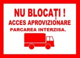 Placuta nu blocati acces aprovizionare parcare interzisa