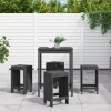 Set mobilier bar pentru grădină, 5 piese, gri, lemn masiv pin