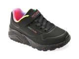 Cumpara ieftin Pantofi sport SKECHERS negri, UNO LITE, din piele ecologica