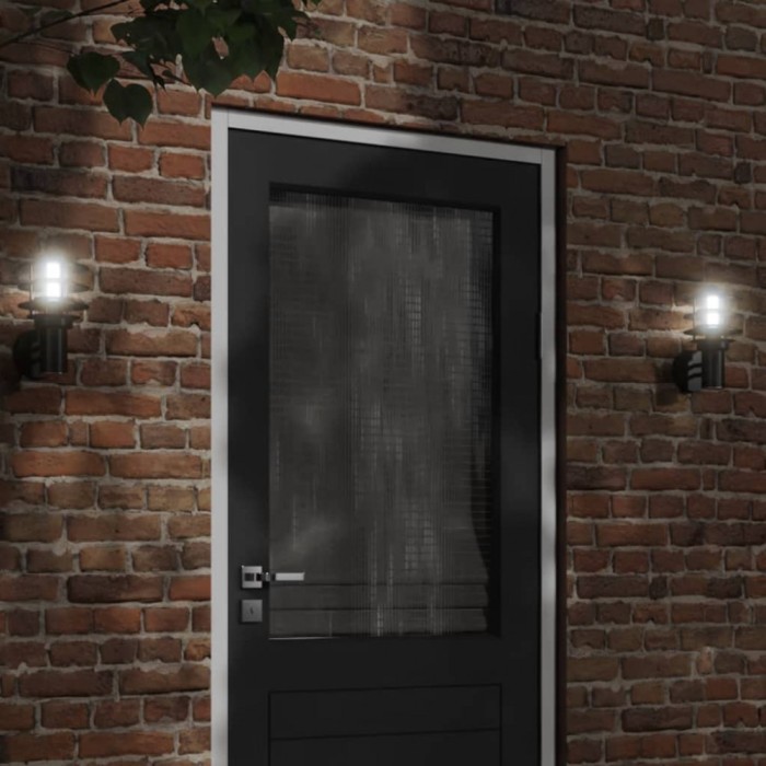 Gossi lampa exterioara de perete, negru, otel inoxidabil