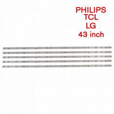 Set barete led tv Philips, LG, TCL 43 inch LB43015 V0_03, 5 x 10 led