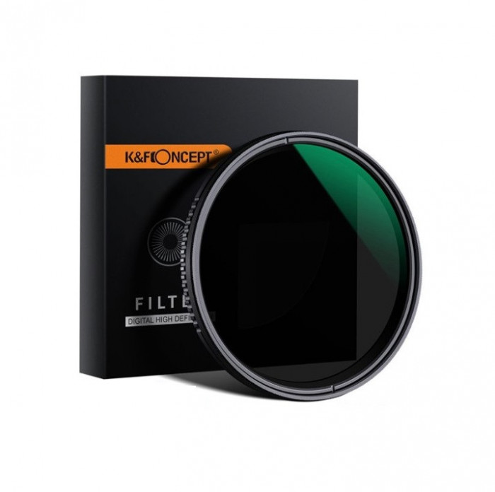 Filtru ND K&amp;F Concept 52mm Variabil Fader NDX ND8-ND2000 GREEN COATED JAPAN OPTICS KF01.1354