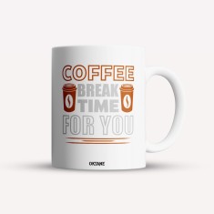 Cana alba personalizata Coffee break time for you, INOVATIX&reg;. 330ml