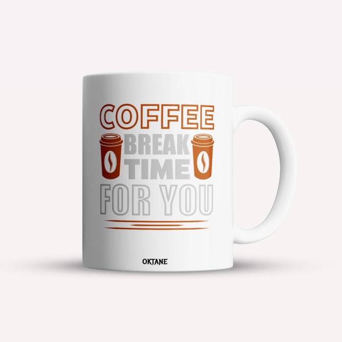 Cana alba personalizata Coffee break time for you, INOVATIX&reg;. 330ml