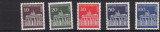Timbre Germania Berlin 1966, Poarta Brandenburg, Serie Completa, Neștampilată, MINR. 286-290