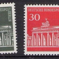 GERMANIA BERLIN 1966 UZUALE , POARTA BRANDENBURG ,SERIE COMPLETA NESTAMPILATA