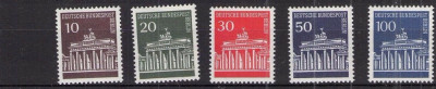 GERMANIA BERLIN 1966 UZUALE , POARTA BRANDENBURG ,SERIE COMPLETA NESTAMPILATA foto