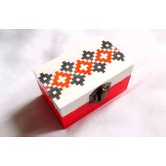 Cutie modele geometrice, cutie lemn cu motiv traditional 32134