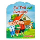 Carte cu povestea Celor Trei Purceluși, cu autocolante, 21x28 cm, Multicolor, CMCLASS