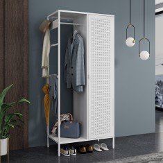 Suport haine Puumala 180x80x45cm alb [en.casa] HausGarden Leisure foto