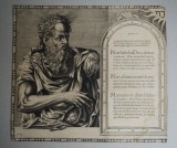 F H &quot;Moise&quot; gravura veche pe hartie manuala, Istorice, Cerneala, Altul