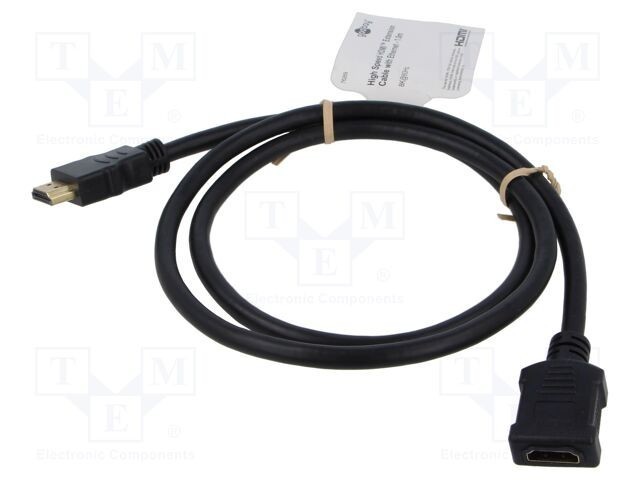 Cablu HDMI 2.1 Goobay 1m negru, dublu ecranat, High Speed cu Ethernet, HDCP 2.2, suport 8K, 4K, HDR