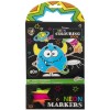 Carte de colorat neon Grafix, 5 carioci incluse, 40 pagini, fundal negru, 5+ ani, creativitate