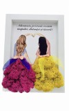 Tablou cu licheni in rama, Eventissimi, Personalizabil, Multicolor, 19 x 24 cm, Eventissimi&reg;