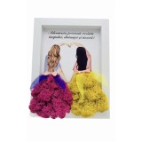Tablou cu licheni in rama, Eventissimi, Personalizabil, Multicolor, 19 x 24 cm