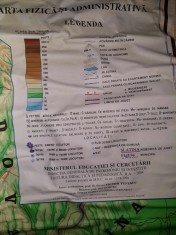 Harta MARE Panzata Harta fizica si administrativa a Romaniei-Harta Geologica