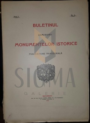 BULETINUL COMISIUNII MONUMENTELOR ISTORICE, AN. I, NR. 3, 1908 foto