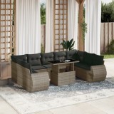 VidaXL Set mobilier de grădină cu perne, 10 piese, gri, poliratan 3268740