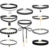 Set 10 Coliere Choker Fashion Black, Snur, Margele - Bijuterii Gat Casual Elegant