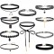 Set 10 coliere pentru gat tip Choker Fashion Black