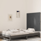 Tăblie de pat pentru perete, gri, 95,5x3x90 cm, lemn masiv pin, vidaXL