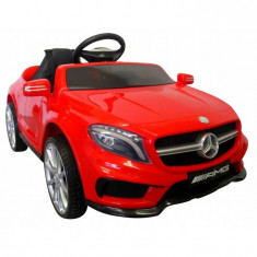 Masinuta electrica cu telecomanda, roti EVA, scaun piele Mercedes GLA45 - Rosu foto