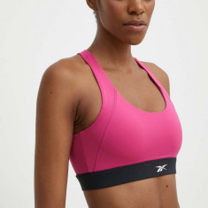 Reebok sutien sport Identity Training culoarea roz, modelator, 100076233