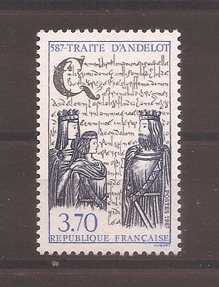 Franta 1987 - Aniversarea a 1400 de ani de la Tratatul de la Andelot, MNH