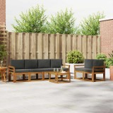 vidaXL Set de canapele de exterior cu pernă 7 pcs Natural și Antracit 3366045