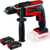 Einhell TC-ID 18 Li PXC + Twinpack CB - Masina de gaurit si insurubat cu percutie + Set 2 acumulatori Li-Ion 18 V 2.5 Ah