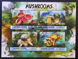 Ciuperci - Sierra Leone 2017 - Coliță Bloc Set Complet 4 Timbre Mushrooms (Ștampilată / CTO) CP1_II