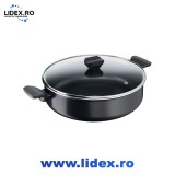 Cratita cu capac TEFAL Simply Clean B5677253, 4.7l, 28cm, aluminiu, negru