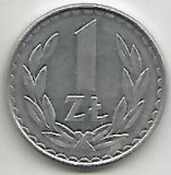 No(3) moneda-Polonia ,1 Zlot 1982, Asia, Aluminiu