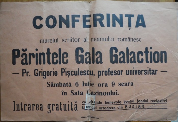 Conferinta Parintelui si scriit. Gala Galaction, recladirea bisericei din Buzias