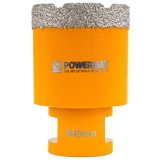 Carota diamantata pentru gresia porțelanată, plăcile ceramice, granitul, marmura, 40 mm, Powermat