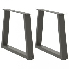 vidaXL Picioare pentru măsuță de cafea &icirc;n formă de V, 2 buc., antracit, 50x(42-43,3) cm, oțel 4012550