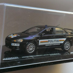 Macheta Mitsubishi Lancer Evo X Politia Romana 2010 - Vitesse 1/43