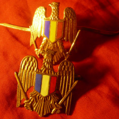 2 Insigne de Sapca Militara , inc.anilor '90 , metal si email ,h=3,7 ,marimi