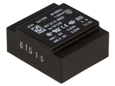 Transformator &amp;icirc;ncapsulat 1VA 115VAC 9V PCB foto
