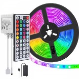Kit Banda LED RGB 5050 60 led/m 5 metri IP20+Telecomanda 44 taste cu IR+Transformator 12V 6А