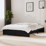 VidaXL Cadru de pat, negru, 140x190 cm, lemn masiv