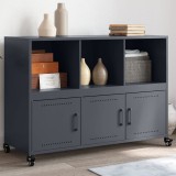 vidaXL Dulap Antracit Oțel 100.5x39x72 cm 3 Compartimente 3 Uși Mobilier Hol