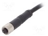 Conector M5 mufă mamă 3 pini 1A 60V IP67 1m BULGIN
