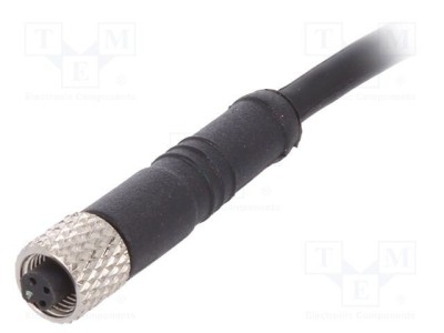 Conector M5 mufă mamă 3 pini 1A 60V IP67 1m BULGIN foto