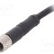 Conector M5 mufă mamă 3 pini 1A 60V IP67 1m BULGIN