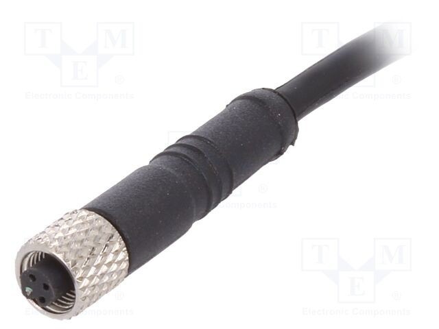 Conector M5 mufă mamă 3 pini 1A 60V IP67 1m BULGIN