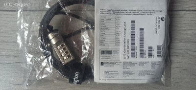 Cablu de securitate Kensington, N17, pentru aparate cu slot wedge, cu cifru Nou foto