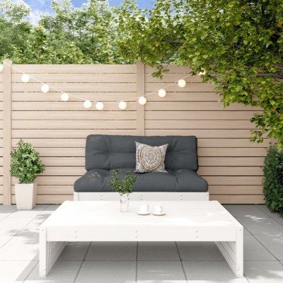 Gossi set mobilier relaxare gradina, 2 piese, alb, lemn masiv de pin foto